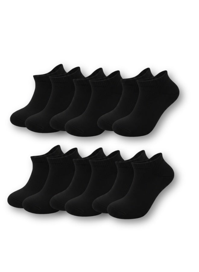 بيير دونا جوارب كاحل للبنات عبوة 6 قطع – أسود | مزيج قطن ناعم | قابلة للتنفس ومرنة لراحة فائقة | للمدرسة والاستخدام اليومي | العمر 13–14 سنة - Image 2